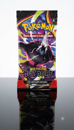 Artset 4 Boosters sous Blister Cartonné ME05 — Méga-Évolutions : Nuit Noire (VF)