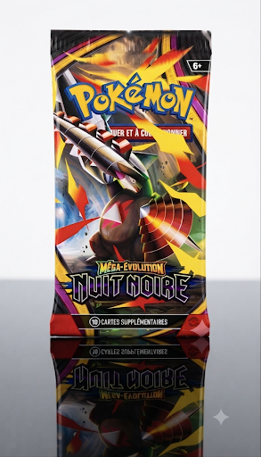 Artset 4 Boosters sous Blister Cartonné ME05 — Méga-Évolutions : Nuit Noire (VF)