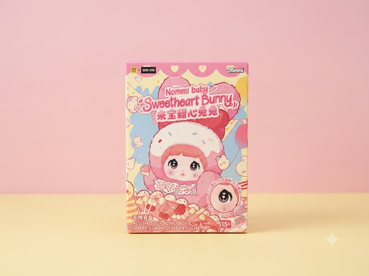 Blind Box Nommi Baby "Sweetheart Bunny" – Boîte Surprise Porte-Clés Peluche