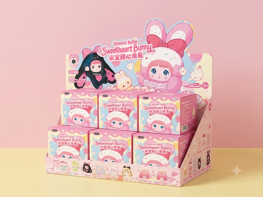 Blind Box Nommi Baby "Sweetheart Bunny" – Boîte Surprise Porte-Clés Peluche