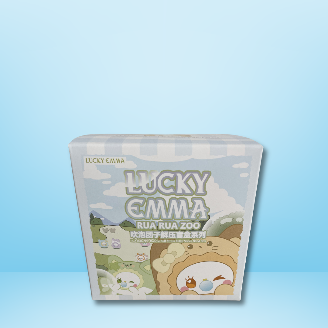 Blind Box - Lucky Emma : Rua Rua Zoo Bubble Puff Series - Peluche Porte-Clés Mystère