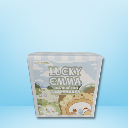 Blind Box - Lucky Emma : Rua Rua Zoo Bubble Puff Series - Peluche Porte-Clés Mystère