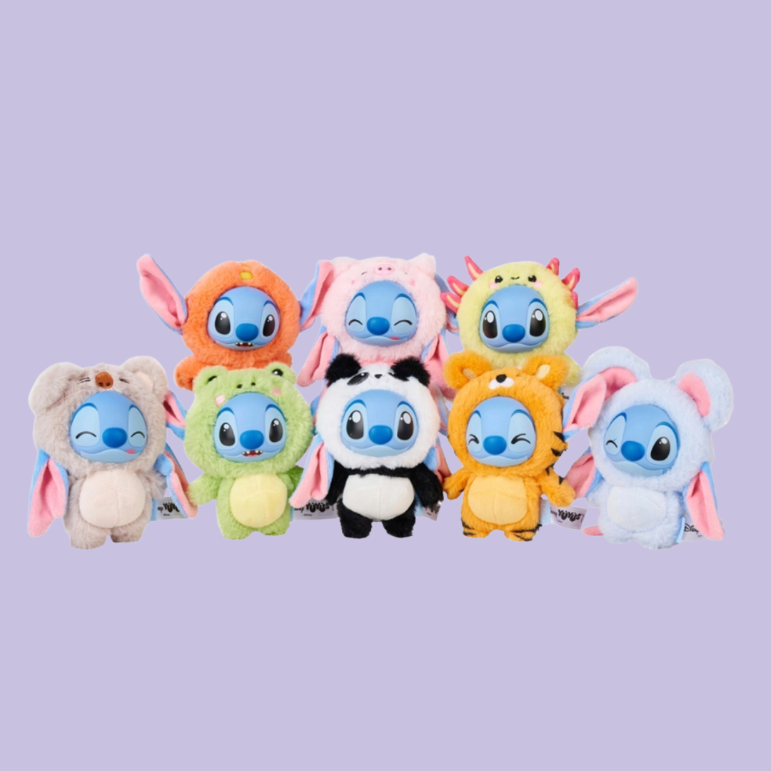 Porte-Clés Peluche Disney YuYus Stitch Série Animaux Mignons — Figurine Mystère en Boîte Surprise (12 cm)