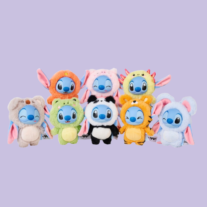 Porte-Clés Peluche Disney YuYus Stitch Série Animaux Mignons — Figurine Mystère en Boîte Surprise (12 cm)