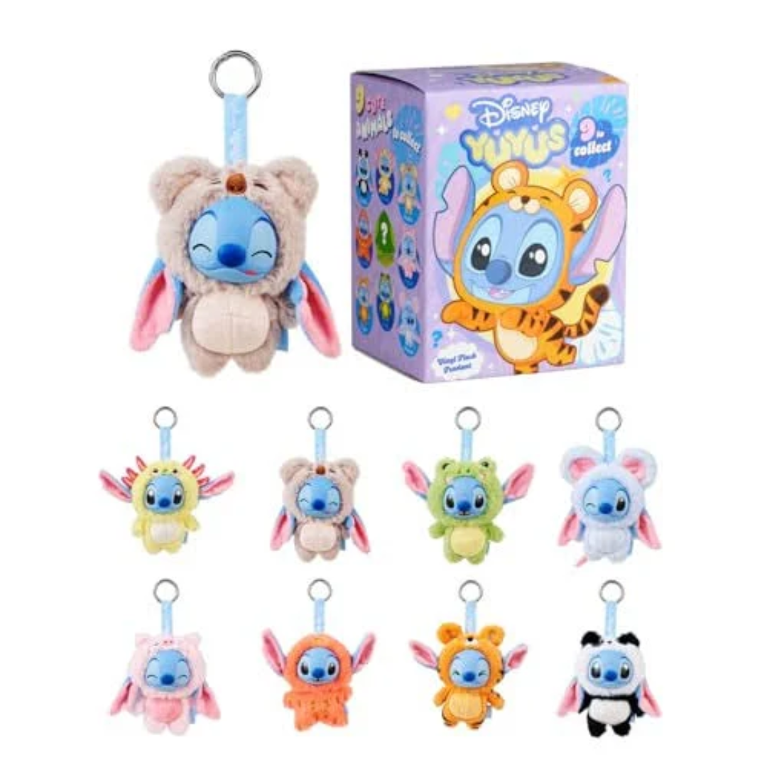 Porte-Clés Peluche Disney YuYus Stitch Série Animaux Mignons — Figurine Mystère en Boîte Surprise (12 cm)